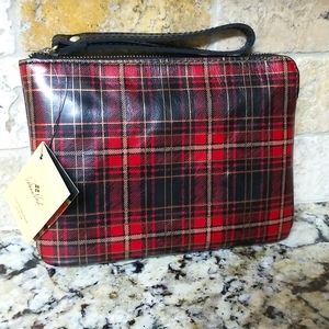 Patricia Nash Red Plaid Cassini Wristlet